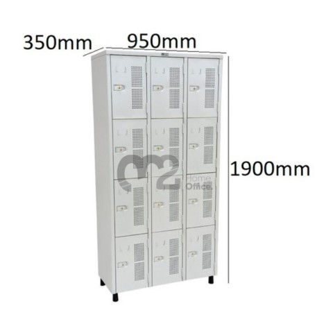 Roupeiro Para Vestiário RGRSP-12 35cm Sobreposto com 12 Portas  - com PITÃO - RCH